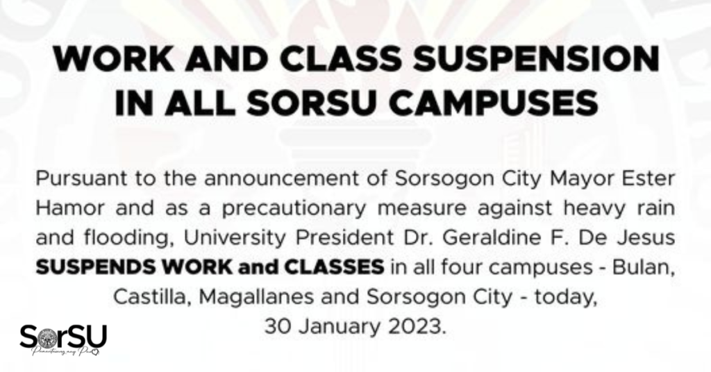 ANNOUNCEMENT: Suspension of Classes and Work in the university is