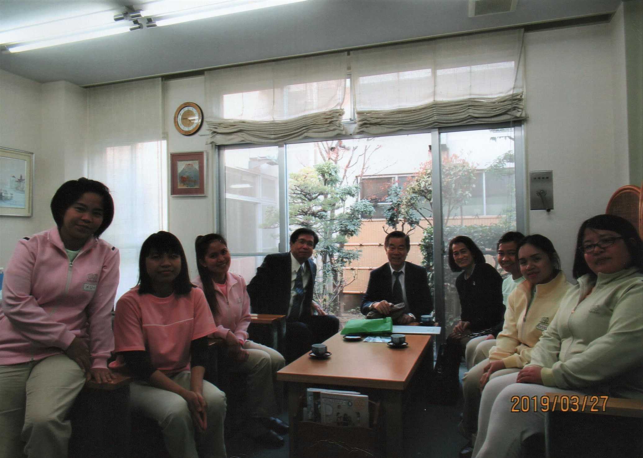 Caregivers of Fukujuen together with Mr. Hideyo Sato, Mrs. Marietta Sato and Mr. Katsumi Furuta.