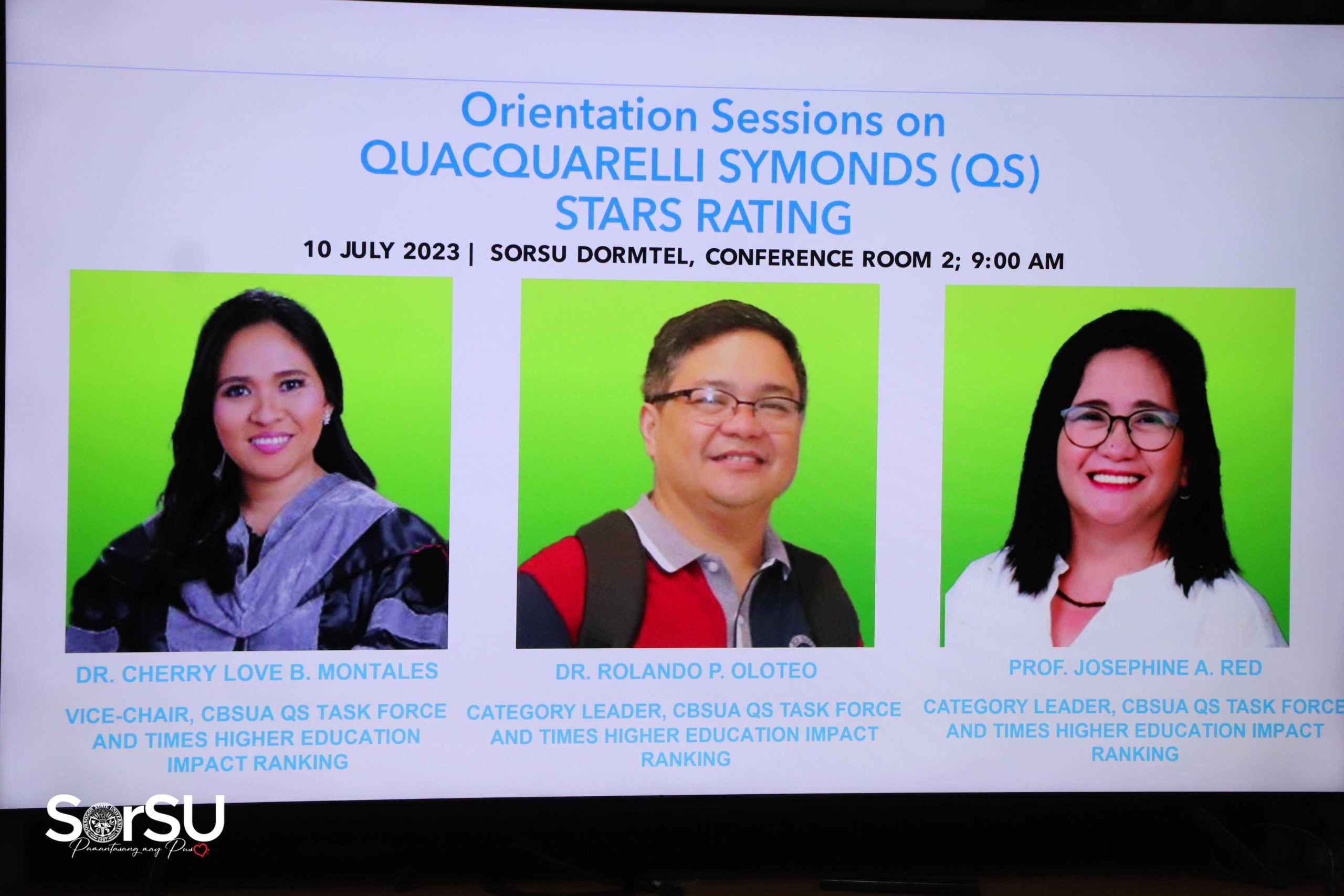 SorSU Initiates Orientation Sessions on Quacquarelli Symonds (QS) Stars Ratings to its Officials — Plans toward Global Academic Recognition