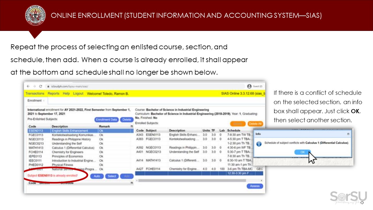 SorSU Enrollment Information Slides SY 2023-2024
