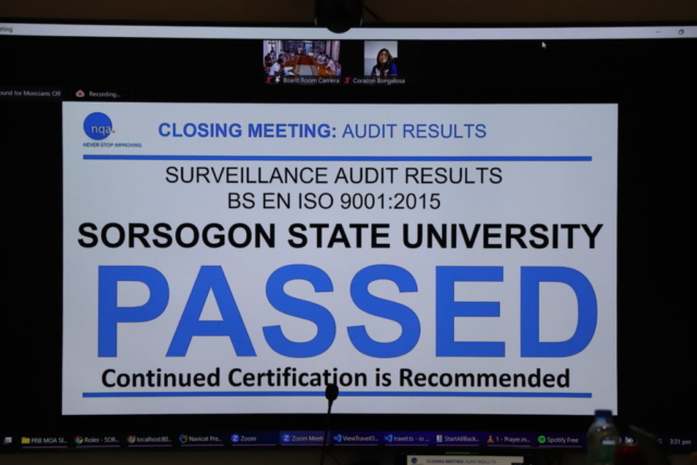 SorSU passes ISO Surveillance 2 Audit