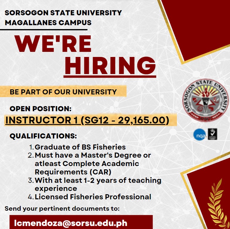 Job Vacancies – SORSOGON STATE UNIVERSITY