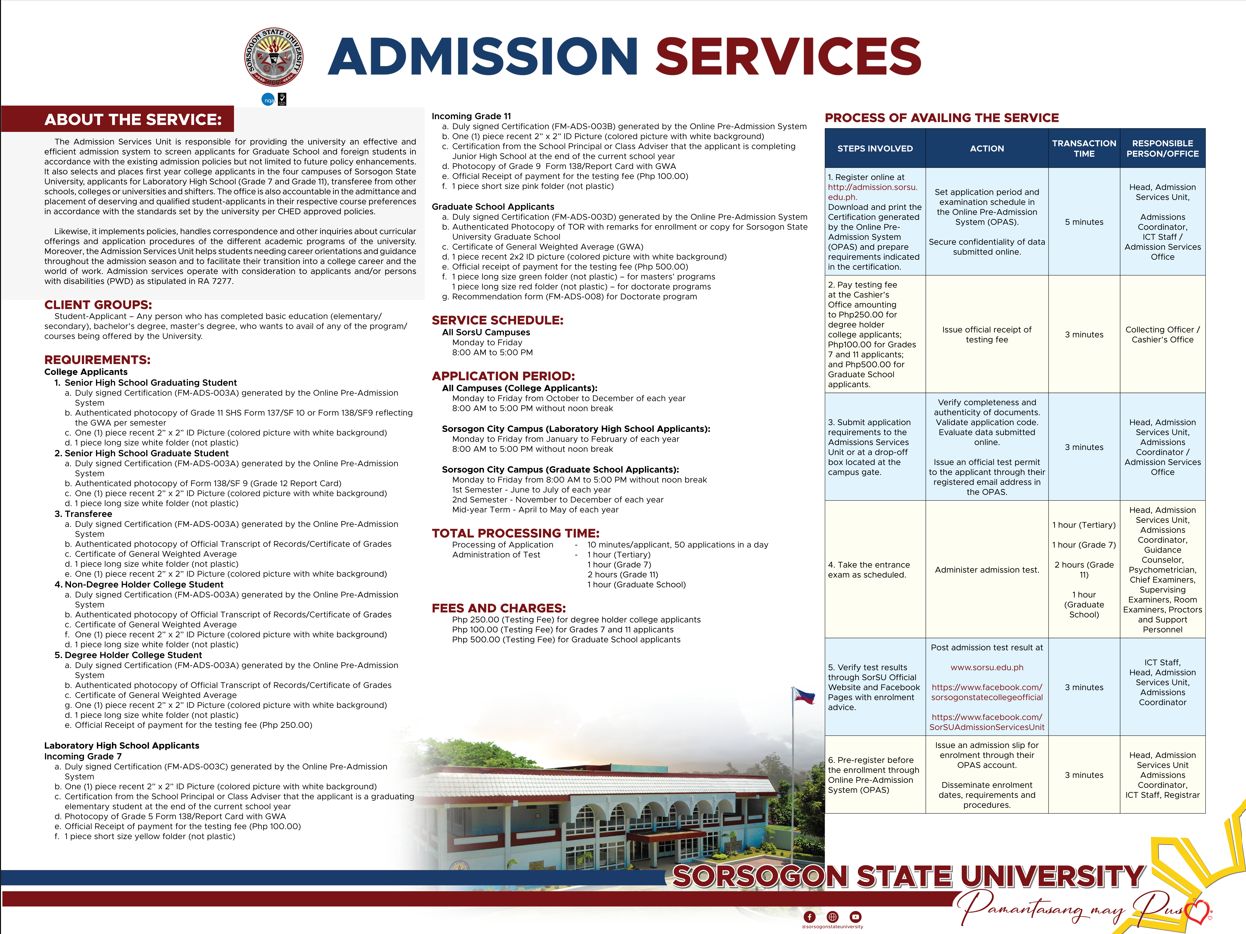 ATTENTION ADMISSION FOR A Y 2024 2025 IS NOW OPEN SORSOGON STATE   ADMISSION FOR A.Y. 2024 2025 IS NOW OPEN 2 