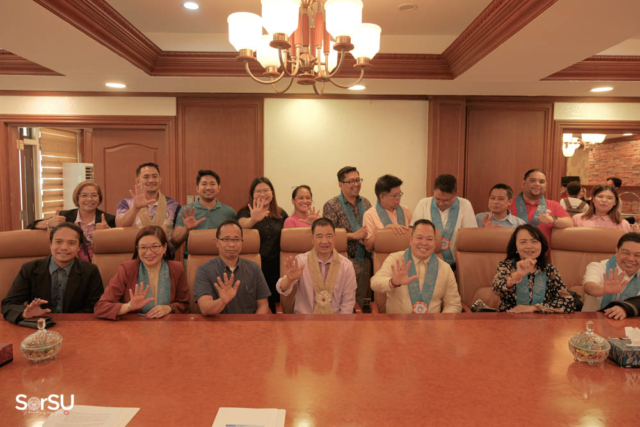 SorSU President Geraldine F. De Jesus at the MOA signing of BiCoRSE