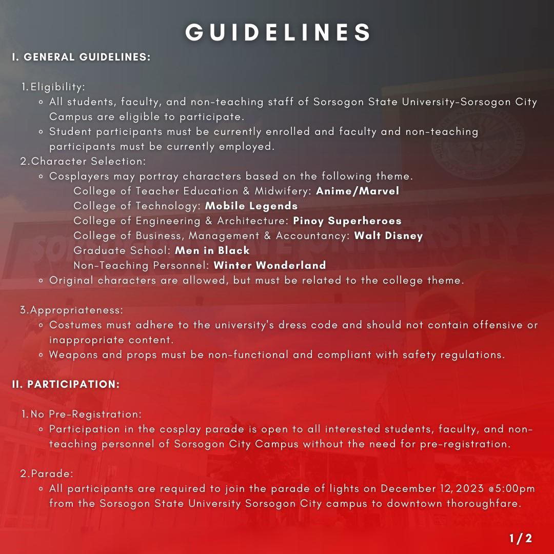 2023 Masters Guidelines
